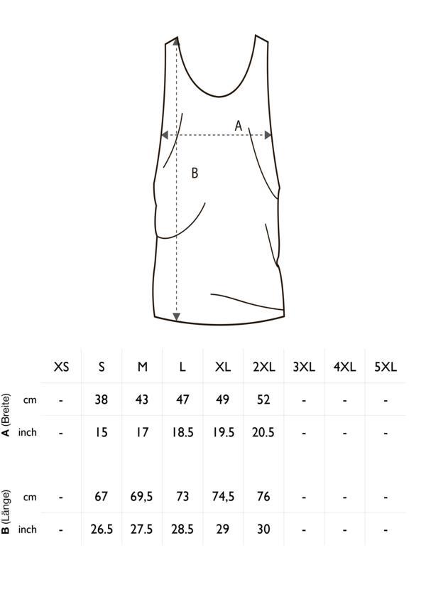 Größentabelle Herren Tank Top Phönix